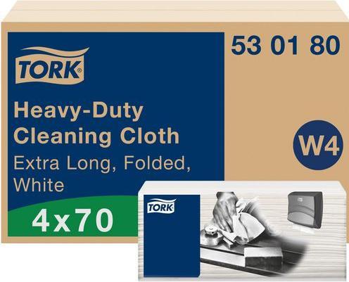 Produktbild Tork 530180 starke Reinigungstücher 61,5 x 35,5 cm weiss 1-lagig, 4 x 70 Stück/Karton, W4 Einzeltuch (4 x)