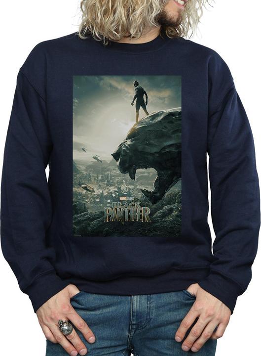 Immagine prodotto Felpa in cotone con poster di Black Panther (L)