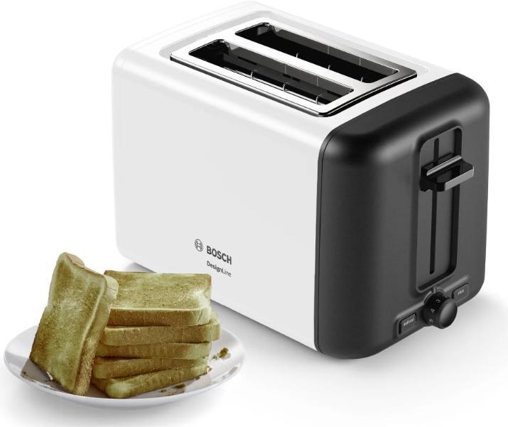 Produktbild Bosch Hausgeräte TAT3P421 toaster 2 slice(s) Black, White