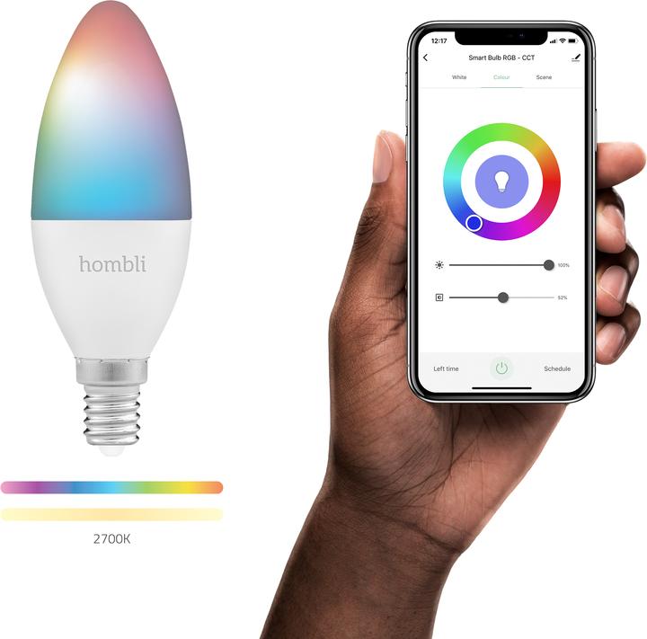 Produktbild Hombli Smart Bulb (E14, 4.50 W, 380 lm, 1 x, F)