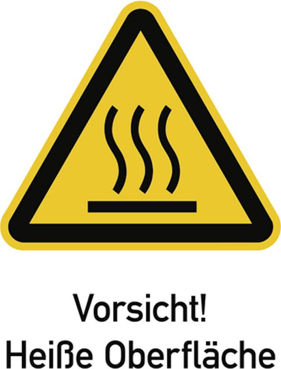 Produktbild Moravia Warnzeichen Vorsicht! Heisse Oberfläche Aluminium, 210x297 mm