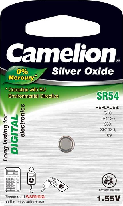 Produktbild Camelion Batterie SR54 Silber Oxid ( 1 Stück) (1 Stk., SR54, 80 mAh)
