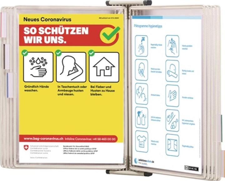 Produktbild Tarifold Wandhalter 10 Sichttafeln schwarz lackiertf.A4