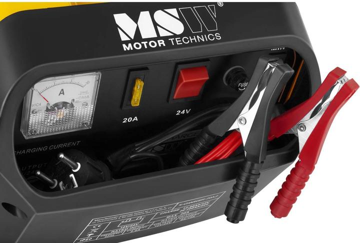 Image du produit MSW Chargeur de batterie voiture - 12/24 V - 8/12 A- panneau de commande incliné (12V, 24V, 12 A)