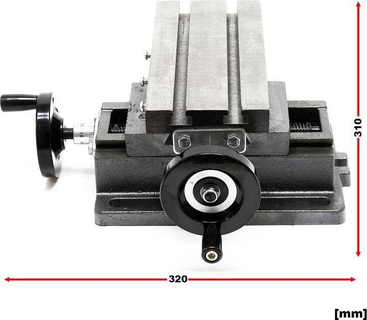 Image du produit Wiltec Étau à croix 2 Axes Table de fraisage Surface de perçage 220x100mm Établi Guidage queue d'arond (220 mm)