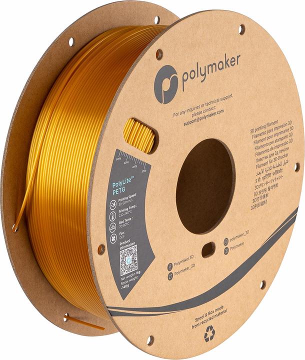 Image du produit Polymaker PolyLite PETG (PETG, 1.75 mm, 3000 g, Noir)