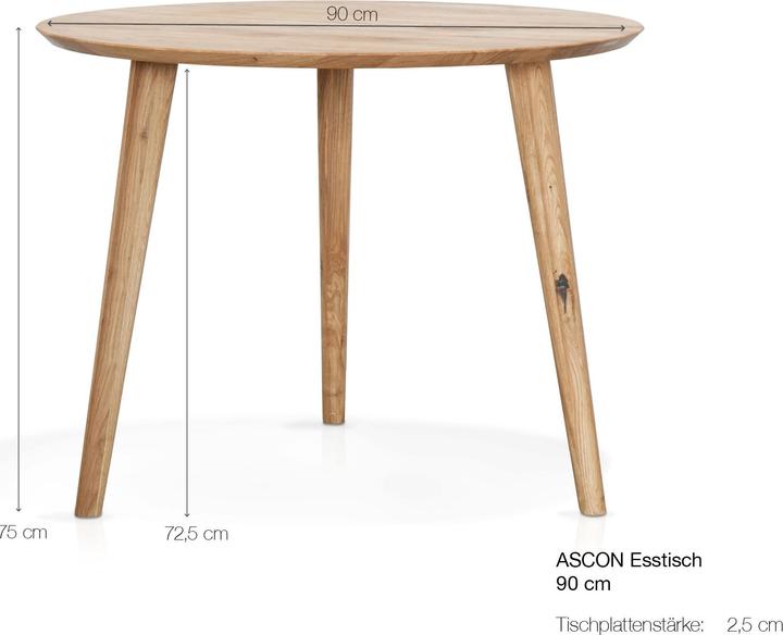 Immagine prodotto Möbel-Eins Ascon (90 x 90 x 75 cm)