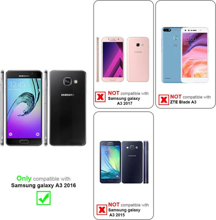 Produktbild Cadorabo TPU Glitzer (3-teilig) Cover (Samsung Galaxy A3 (2016))