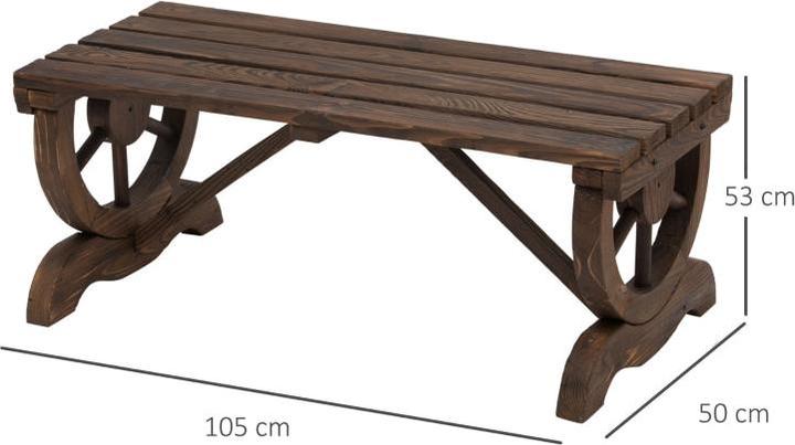 Produktbild Swisshandel24 Gartenbank Holz Wetterfest Sitzbank Gartenmöbel Rustikale Bank Natur 98 x 50 x 39,5 cm