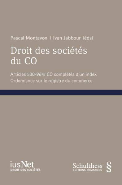 Actual product image Droit des sociétés du CO (French, Pascal Montavon, Ivan Jabbour, 2023)