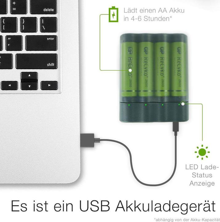 Produktbild GP Batteries CHARGE AnyWay 3in1 Ladegerät & Powerbank (2600 mAh, 12.50 Wh)