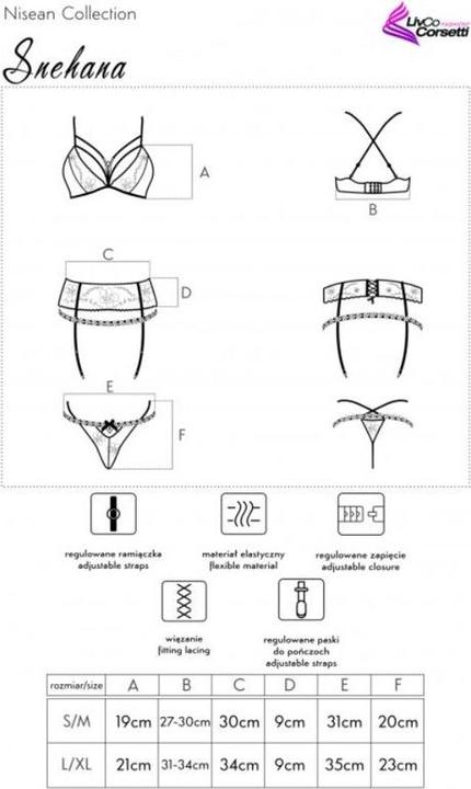 Produktbild LivCo Corsetti Fashion SNEHANA LC 90443 BH + STRUMPFGÜRTEL + HÖSCHE SCHWARZ L/XL (XL)