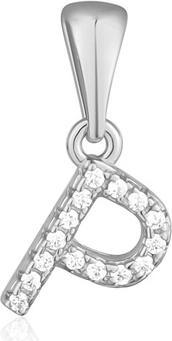 JVD Silver pendant with zircons letter "P" SVLP0948XH2BI0P