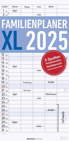 Actual product image Alpha Edition Family planner (22 x 45 cm, German)