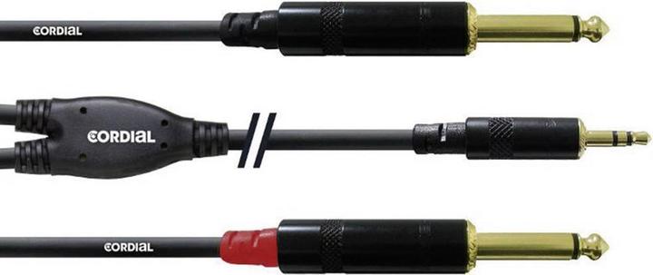 Cordial CFY 3 WPP - Y-Adapterkabel (3 m, 3.5mm Klinke (AUX), 6.3mm Klinke (Jack))