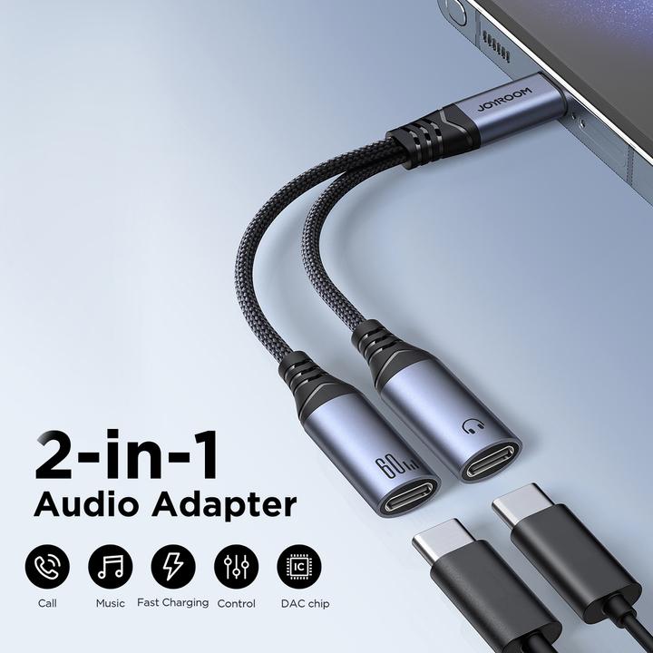 Produktbild Joyroom 2-in-1 Audio Adapter USB-C to Dual USB-C Cable (USB Typ C, USB Typ C)