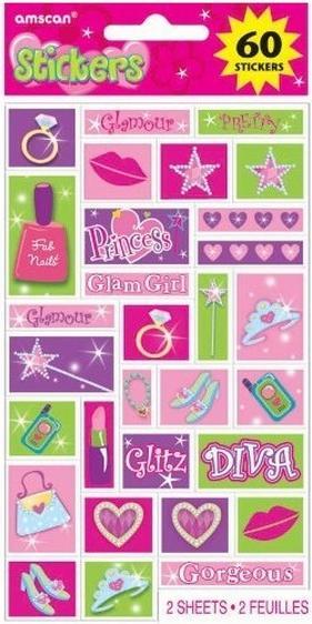 Immagine prodotto Amscan Princess Pretty Foglio di Adesivi Misura Confezione 2