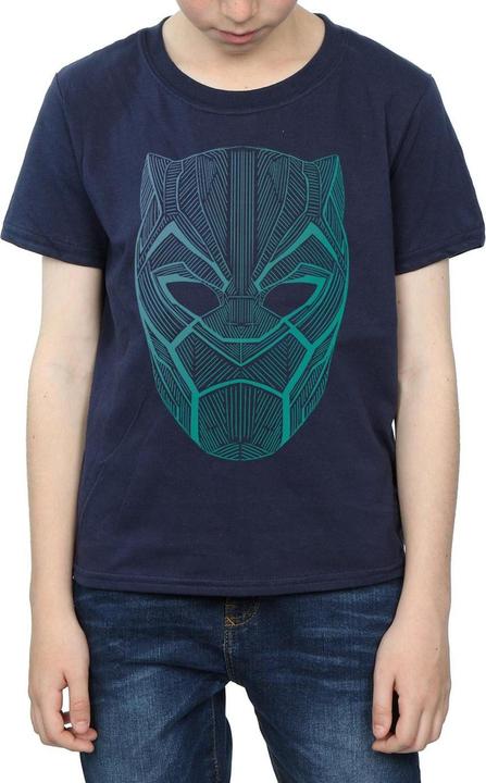 Actual product image Boys Black Panther Tribal Mask T-Shirt (140, 146)