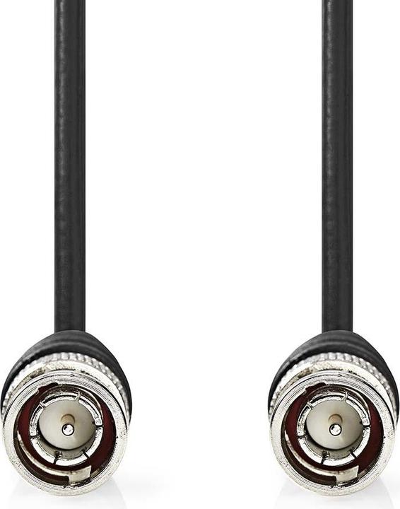 Actual product image Nedis BNC video cable | BNC plug | BNC plug | Nickel-plated | 75 Ohm | 2.00 m | Round | PVC | Schwa (75 dB, Antenna cable)