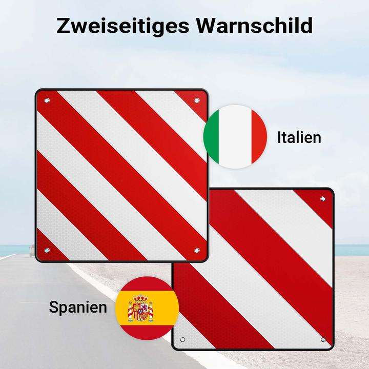 Label énergétique Wiltec 2in1 rot weisse Warntafel Spanien Italien Warnschild Fahrradträger Schild