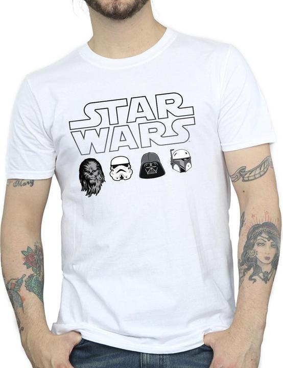 Actual product image Star Wars Mens Character Heads T-Shirt (M)