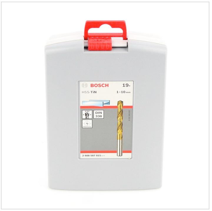 Produktbild Bosch Professional Zubehör Metallbohrer-Set HSS-TiN, ProBox, 19-teilig (6 mm, 1 mm, 6.5 mm, 5.5 mm, 10 mm, 1.5 mm, 7 mm, 3 mm, 5 mm, 8.5 mm, 8 mm, 2.5 mm, 9 mm, 3.5 mm, 4.5 mm, 2 mm, 7.5 mm, 9.5 mm, 4 mm)