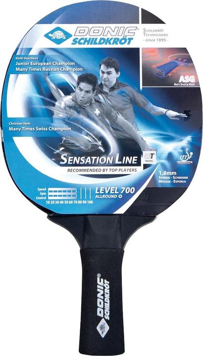 Produktbild Schildkröt Donic-Schildkröt 734403 - Tischtennis Schläger Sensation 700, ASG Anti Shock Grip, Schwarz, One Size