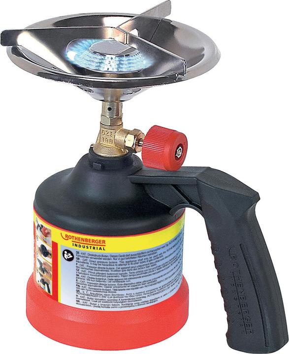 Rothenberger Industrial Scout camping cooker, start-up with gas cartridge (not included in delivery).