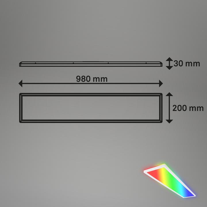 Actual product image Briloner TAVA ultra flat RGB/W-LED panel with backlight, white