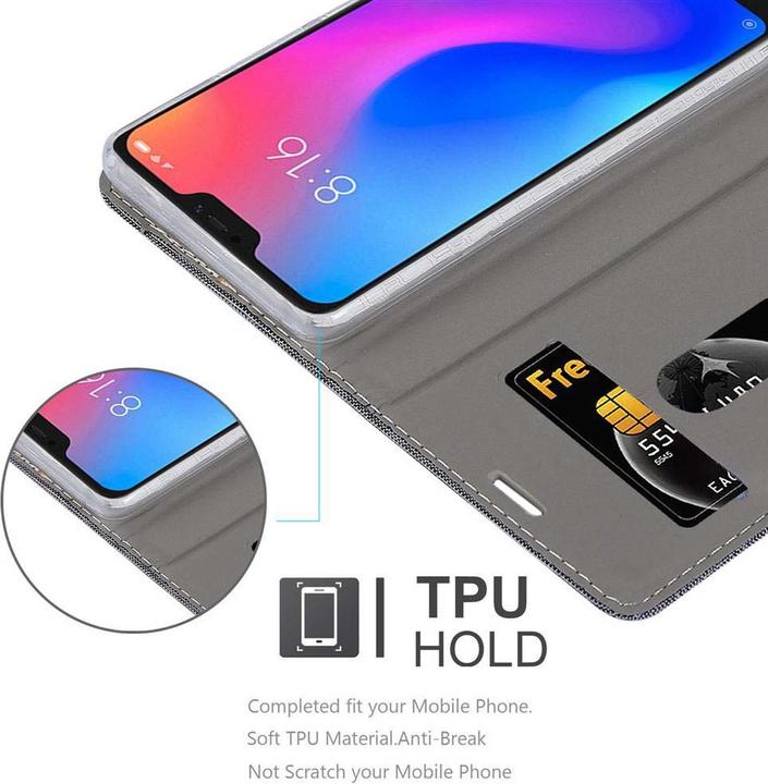 Produktbild Cadorabo Book Jeans Optik Cover (Xiaomi Mi A2 lite, Xiaomi Redmi 6 Pro)