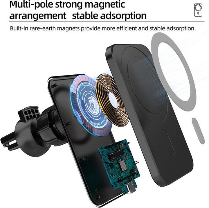 Produktbild PhoneLook 15W magnetischer Auto Wireless Charger für Apple MagSafe (15 W)