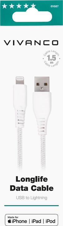Produktbild Vivanco LongLife White (1.50 m, USB 3.0)