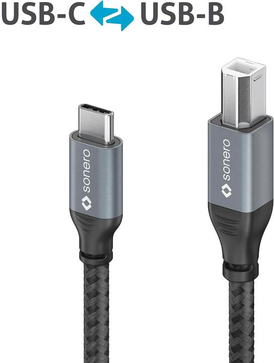 Produktbild Sonero USB 2.0-Kabel USB C - USB B 1 m (1 m, USB 2.0)