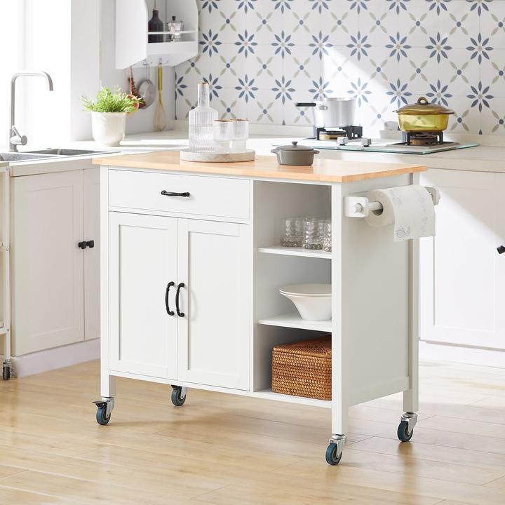 Produktbild SoBuy Design Küchenschrank Weiss Küchenwagen mit Schubladen