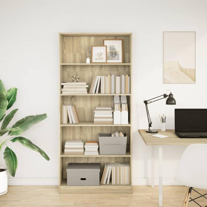 Immagine prodotto VidaXL Bücherregal Regal Standregal Büroregal Aufbewahrungsregal Sonoma-Eiche (80 x 24 x 176 cm)