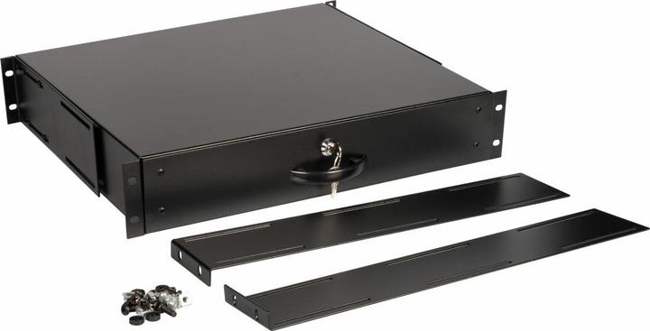 Produktbild equip Schublade für Serverschränke 2U, abschliessbar sw