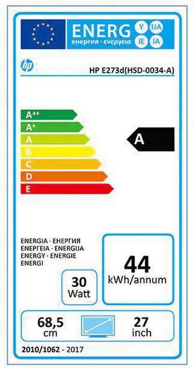 Energie-Label HP Elite E223d (1920 x 1080 Pixel, 21.50")