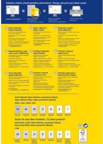 Actual product image Avery Strongly adhesive paper labels