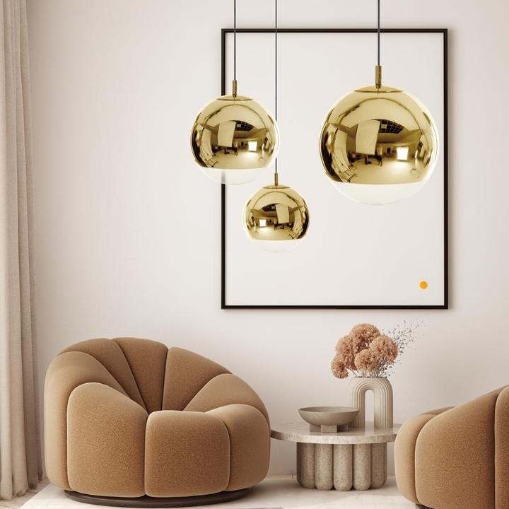 Immagine prodotto s.luce Lampada a sospensione a sfera con specchio fatato (E27)