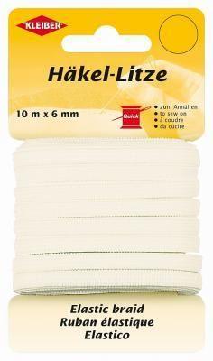 Image du produit Kleiber Tresse de crochet / élastique fin, 6 mm x 10 m, blanc