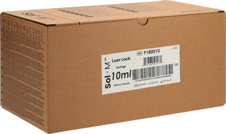 Image du produit Sol-m Seringue 10ml Luer Lock stérile 3-pièces 100 pcs