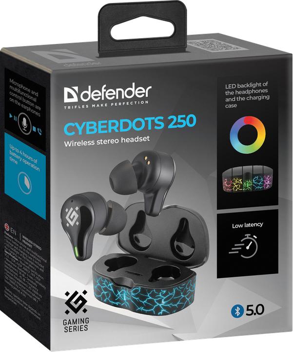 Actual product image Defender Wireless Headphones Cyb Erdots 250 (ANC, 4 h, Wireless)