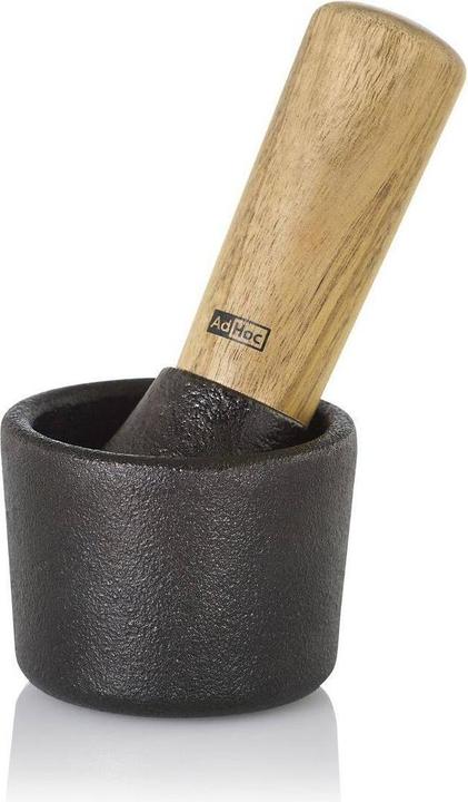Produktbild AdHoc Mörser Camo.7, Gusseisen/Akazienholz, D: 6,5 cm, H: 5 cm, Stössel D: 4,2 cm, H: 12,8 cm