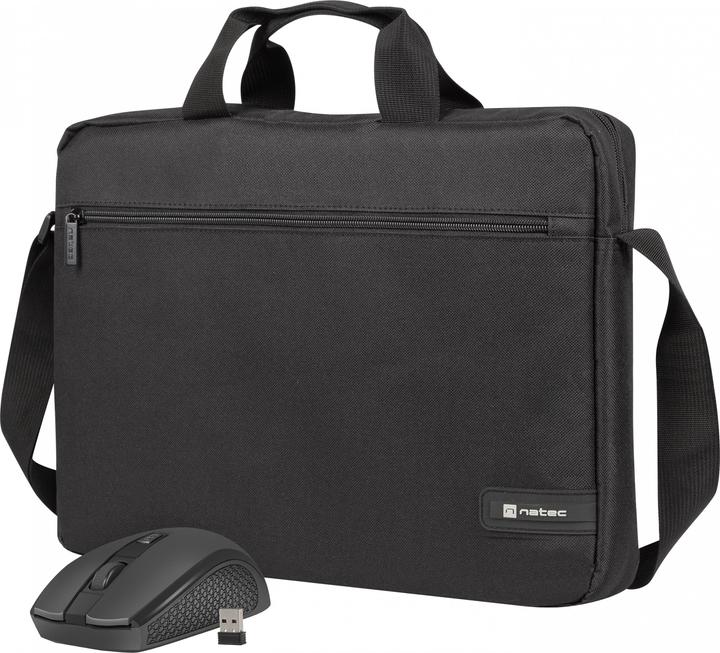 Actual product image Genesis Laptop Bag Wallaroo 2 15.6" Black With Wireless Mouse Black (15.60", Universal)