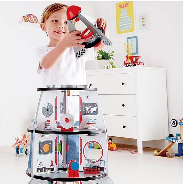 Actual product image Hape four-stage rocket