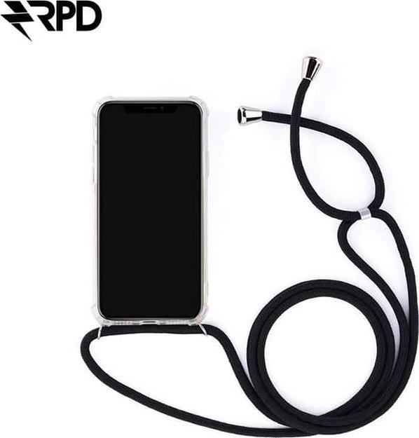 Actual product image RPD iPhone Xs Max - Mobile phone chain / Necklace - Transparent with practical black strap