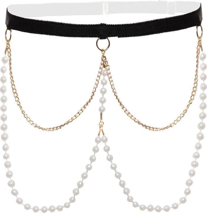 Productafbeelding Christine Le Duc Parel en kanten band/accessoire Mea - Zwart (Eén maat voor iedereen)