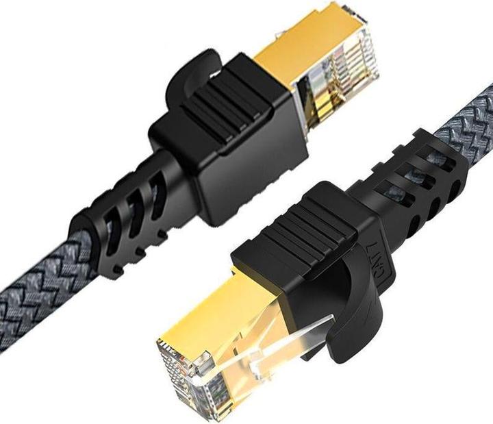 Produktbild Hermex Netzwerkkabel Flachkabel Ethernet LAN Kabel RJ45 Cat. 7 (U/UTP, CAT7, 8 m)