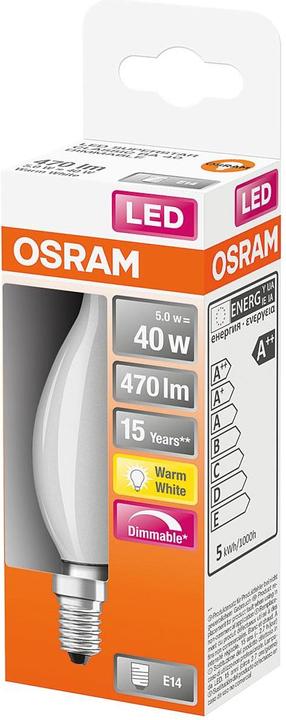 Image du produit Osram Bougie LED angulaire (E14, 5 W, 470 lm, 1 x, E)