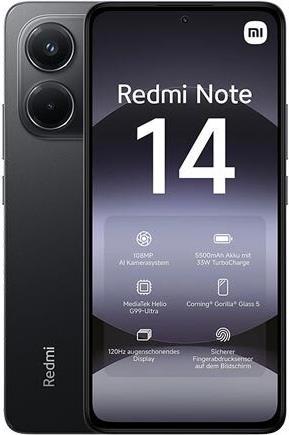 Image du produit Xiaomi Redmi Note 14 (256 Go, Midnight Black, 6.67", Double SIM, 108 Mpx, 4G)